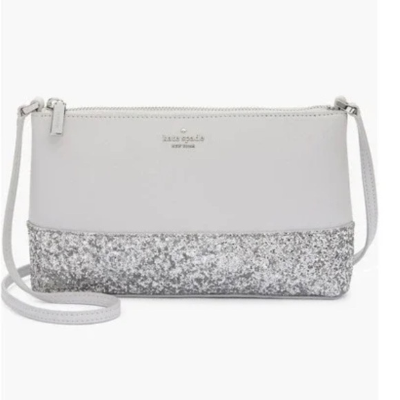 kate spade Handbags - Kate Spade Silver and Gray Glitter Crossbody Bag